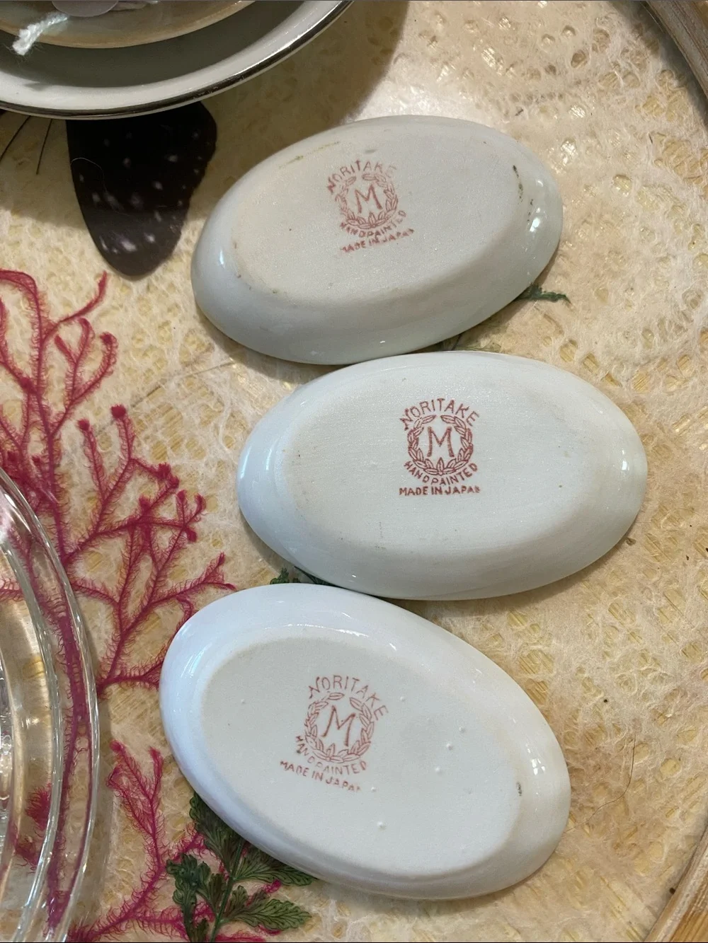 Noritake Roseara vintage porcelain salt dips